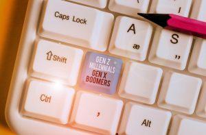 clavier d'un ordinateur sur lequel il est écrit génération Z et génération X sur une touche